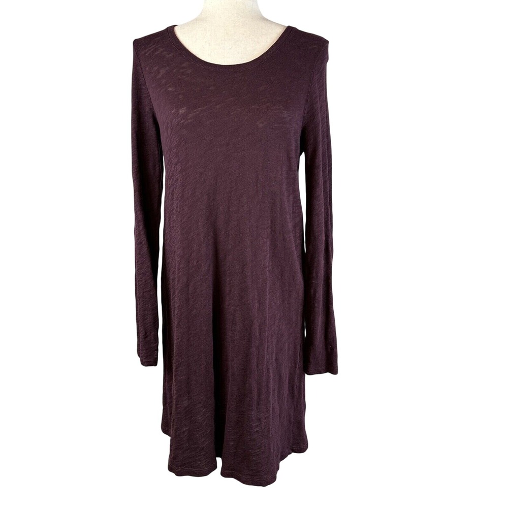 ATM Anthony Thomas Melillo Long Sleeve Tunic Dress Size M Maroon Peruvian Cotton